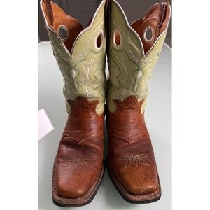 El General mens 10.5 Western Square toe Pull-on Soft Toe Cowboy Boots